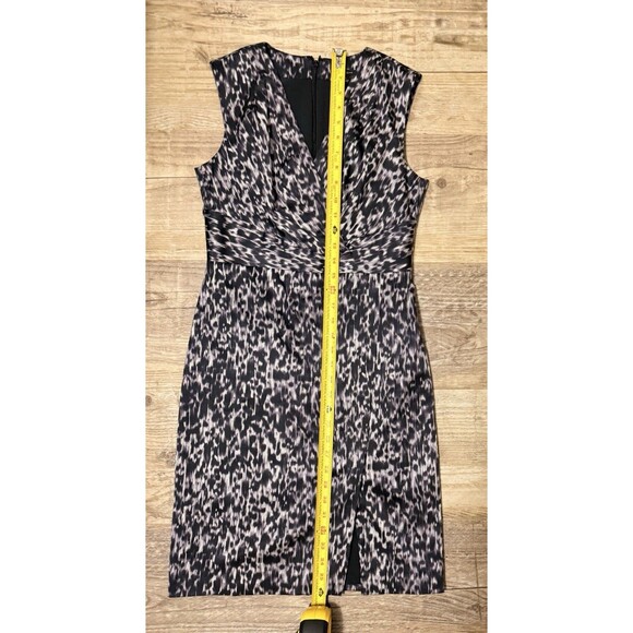 Ann Taylor Dress Purple & Black Silk Lined Sleeveless Sheath Size 0 EUC - Picture 3 of 6